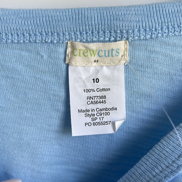 Crewcuts Girls Long sleeve cotton shirt - color: light blue - size: 10 Y - Picture 2 of 4